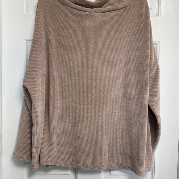 Spring & Mercer XL Pullover Chenille cowl neck light Rose Front Pocket - Picture 2 of 16